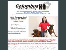 Tablet Screenshot of columbusk9.com